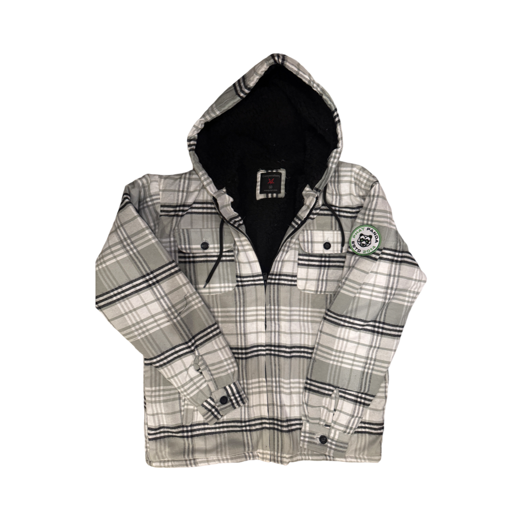 Mens Plaid Sherpa Patch Shacket