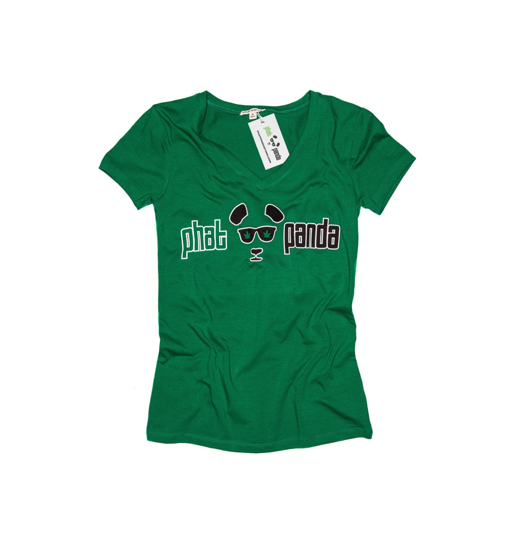 Womens Classic Logo Green V-Neck Tee (Limited)