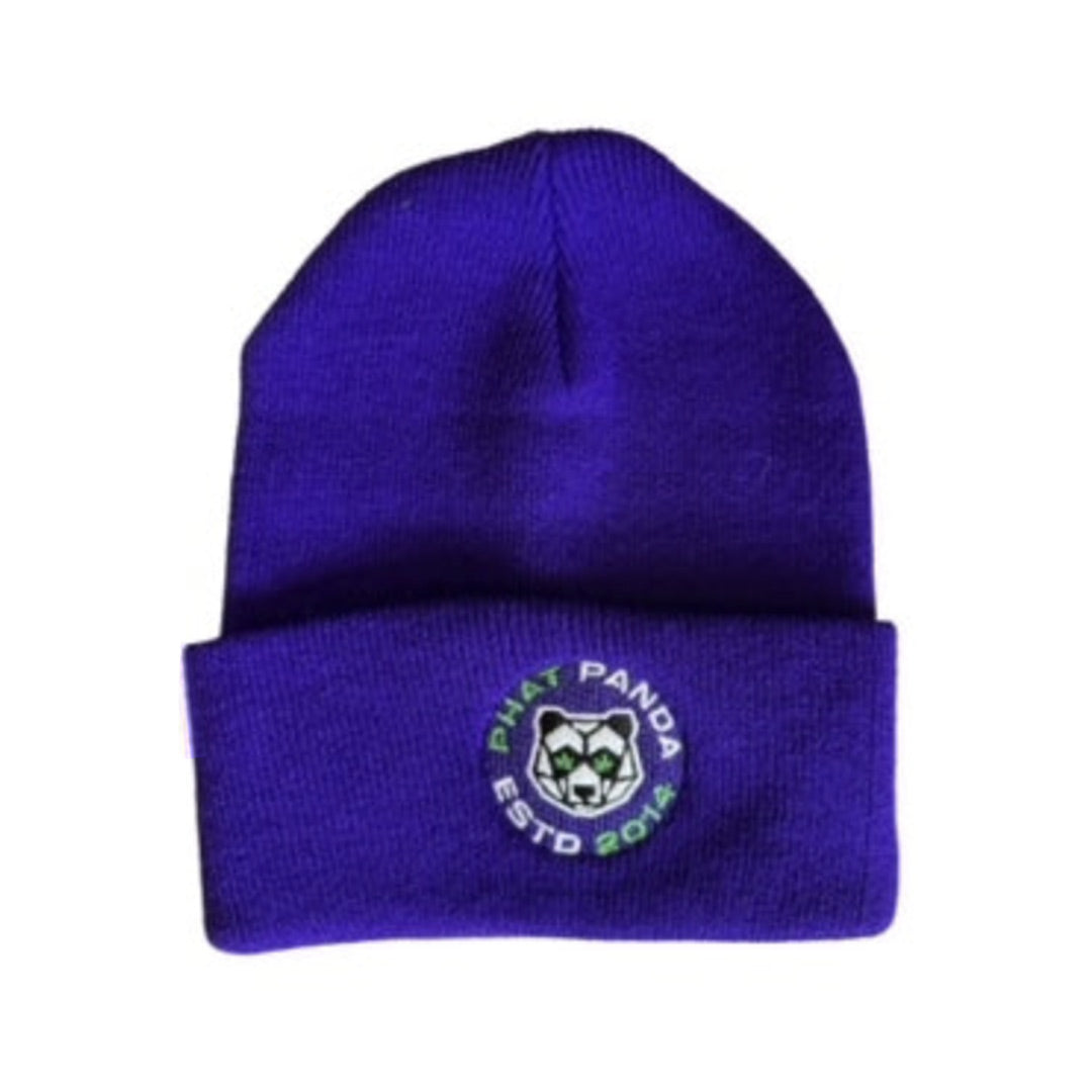 Neon Purple Geo Logo Beanie