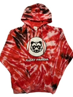 Red and white tie dye hoodie